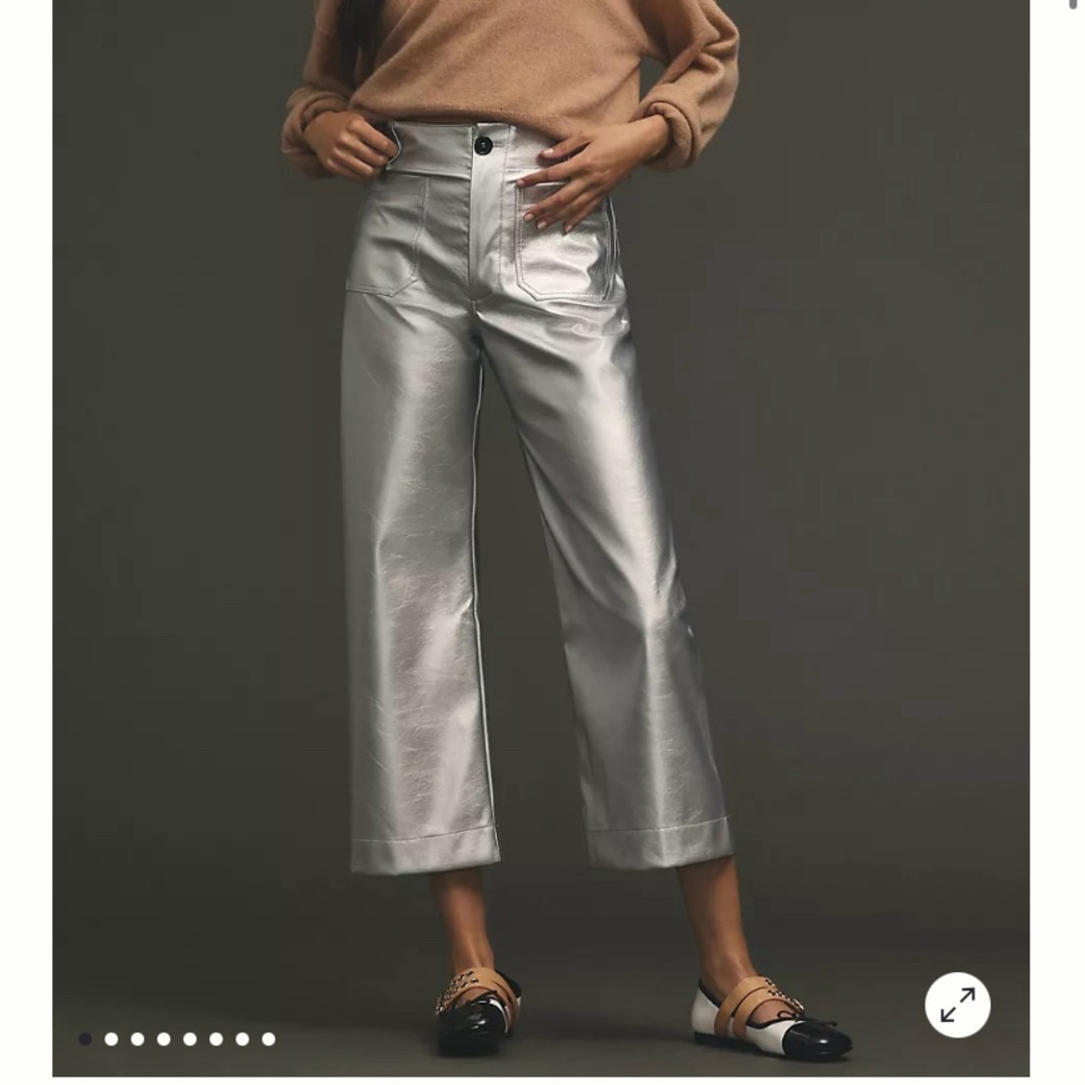 Anthropologie’s Colette Silver Faux Leather pants